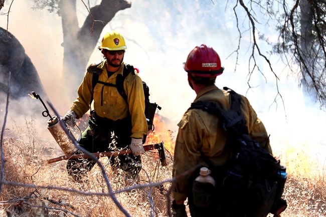Firefighter with Kawaeah WFM. Courtesy NPS. 